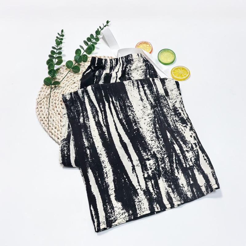 Women's Summer Cotton Silk Nine-Point Wide-Leg Pajama Pants - Plus Size, Loose, Breathable, Cooling, Ideal for Beach and Air Conditioning Comfort