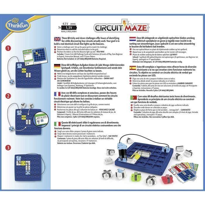 Jeu de casse tête - ravensburger - circuit maze - 60 cartes défis-solutions - mixte - intérieur - dès 8 ans
