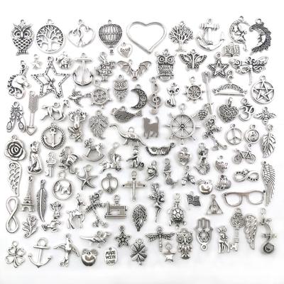 Tibetan Silver Charms: 100/300pcs for DIY Jewelry - Small Pendants for Bracelets & Necklaces, Alloy Accessories
