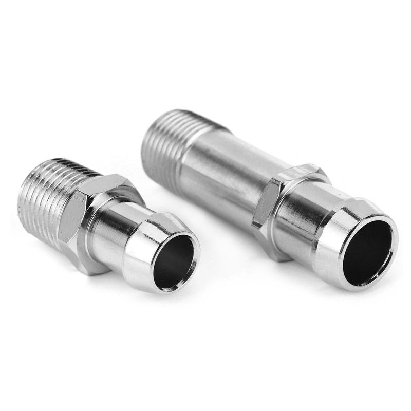 12 Inch Stainless Steel NPT Heater Hose Fittings for Chevy Engines 283 305 307 327 350 383 400 OEM Compatible Design