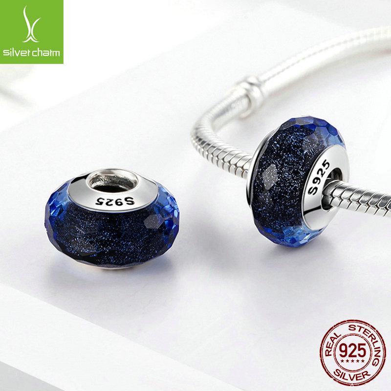 S925 Sterling Silver Bracelet with Shining Cut Glass Beads - DIY Bead Jewelry Accessories