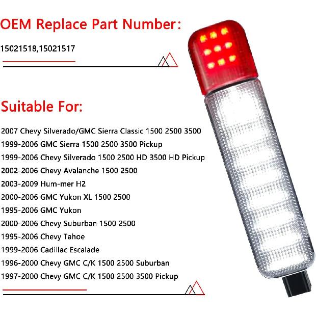 Led Doors Light Courtesy Lights Compatible With Chevy Silverado GMC C/K,Sierra 1500 2500 3500, Suburban, Avalanche, Hum-Mer H2 Yukon Car Interior