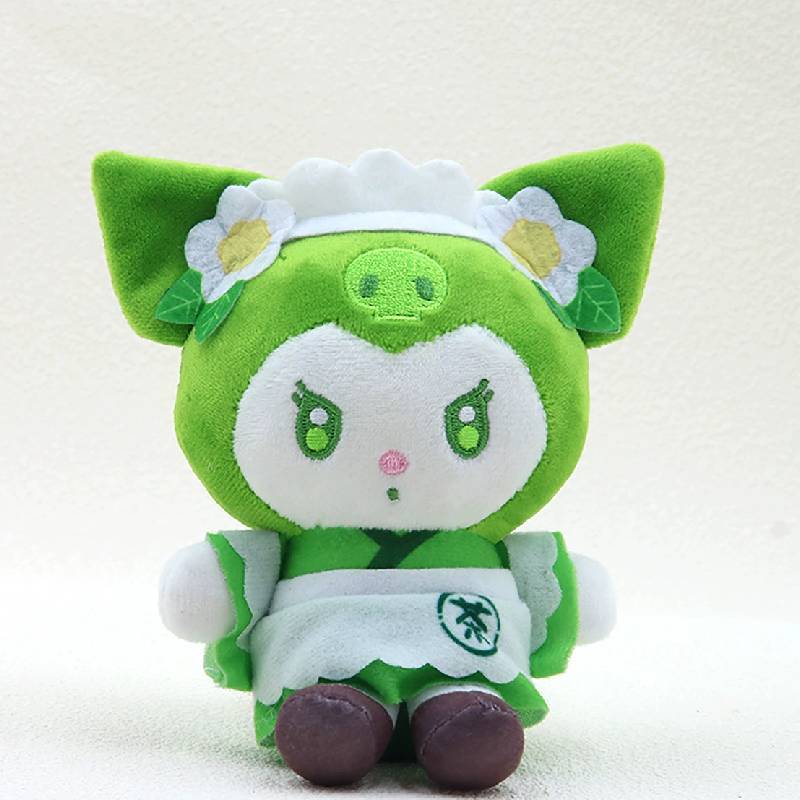 Sanrio Green Hello Kitty Cinnamoroll Melody Kuromi Plush Toy Pendant For Cute Car Ornament And Gift For Kids