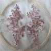 1 par brodert hvit beige svart blomsterlapp reparasjon