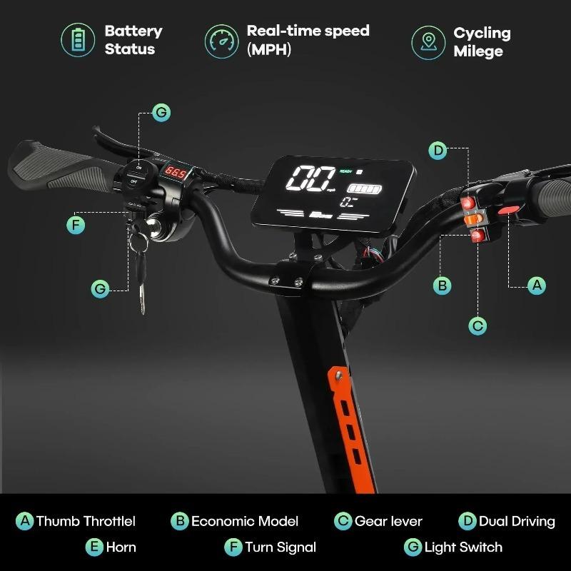 Z36 eKoloběžky 5600W Dva Motory 60V28AH Se Směrovými Světly Elektrická Koloběžka Hydraulická Brzda 11'' Bezdušové Terénní Pneumatiky eKoloběžka