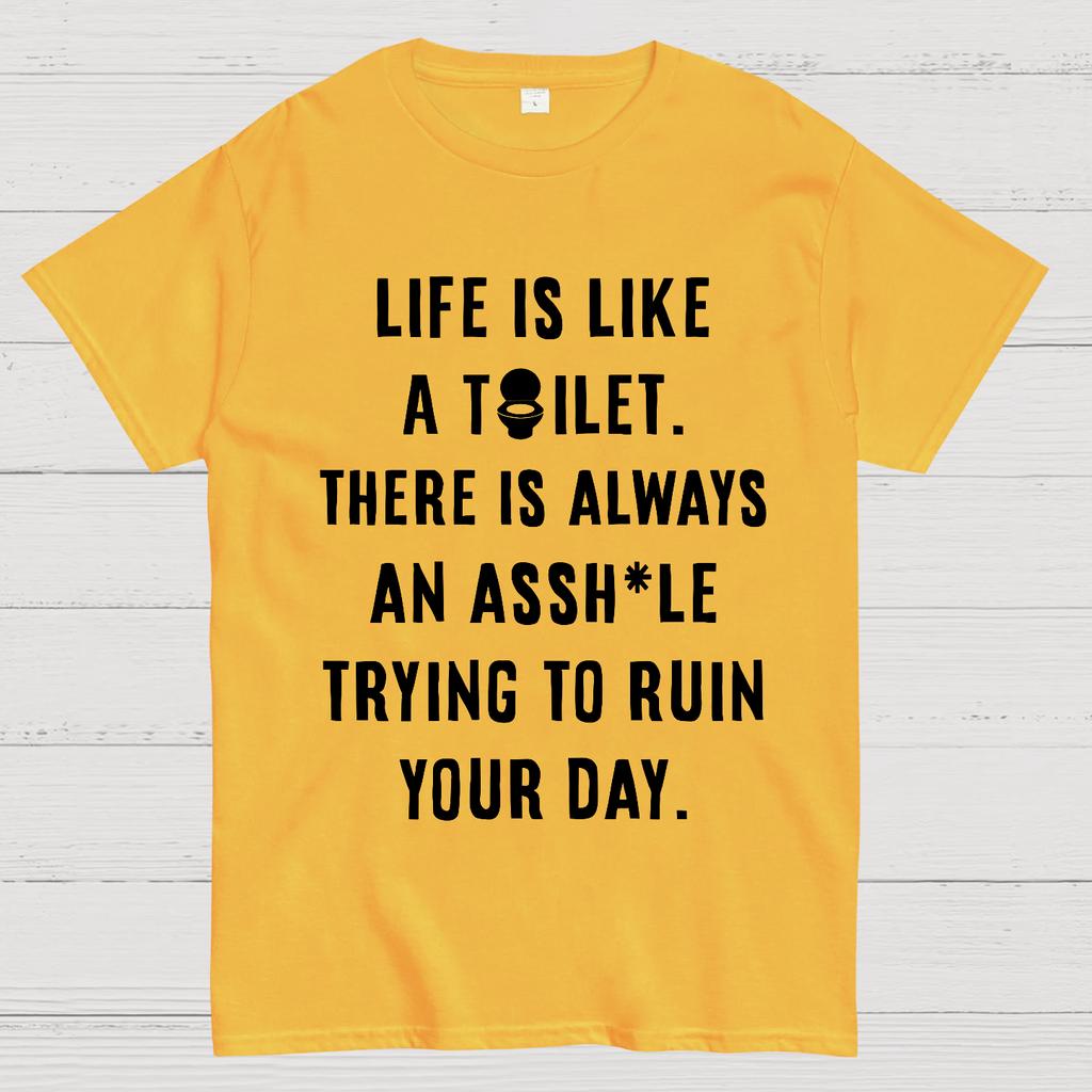 Life is like a toilet Cotton Summer Casual Cool Loose T-Shirt