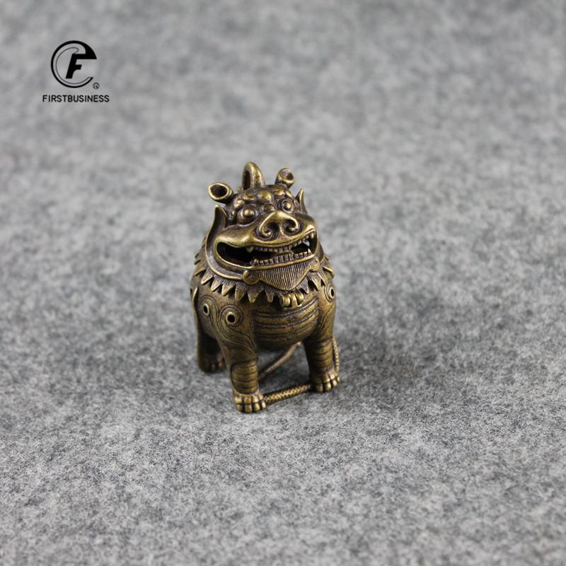 Antique Copper Classical Chinese Mythical Beast Incense Burners Ornaments Brass Mini Sandalwood Censers Home Decorations Crafts