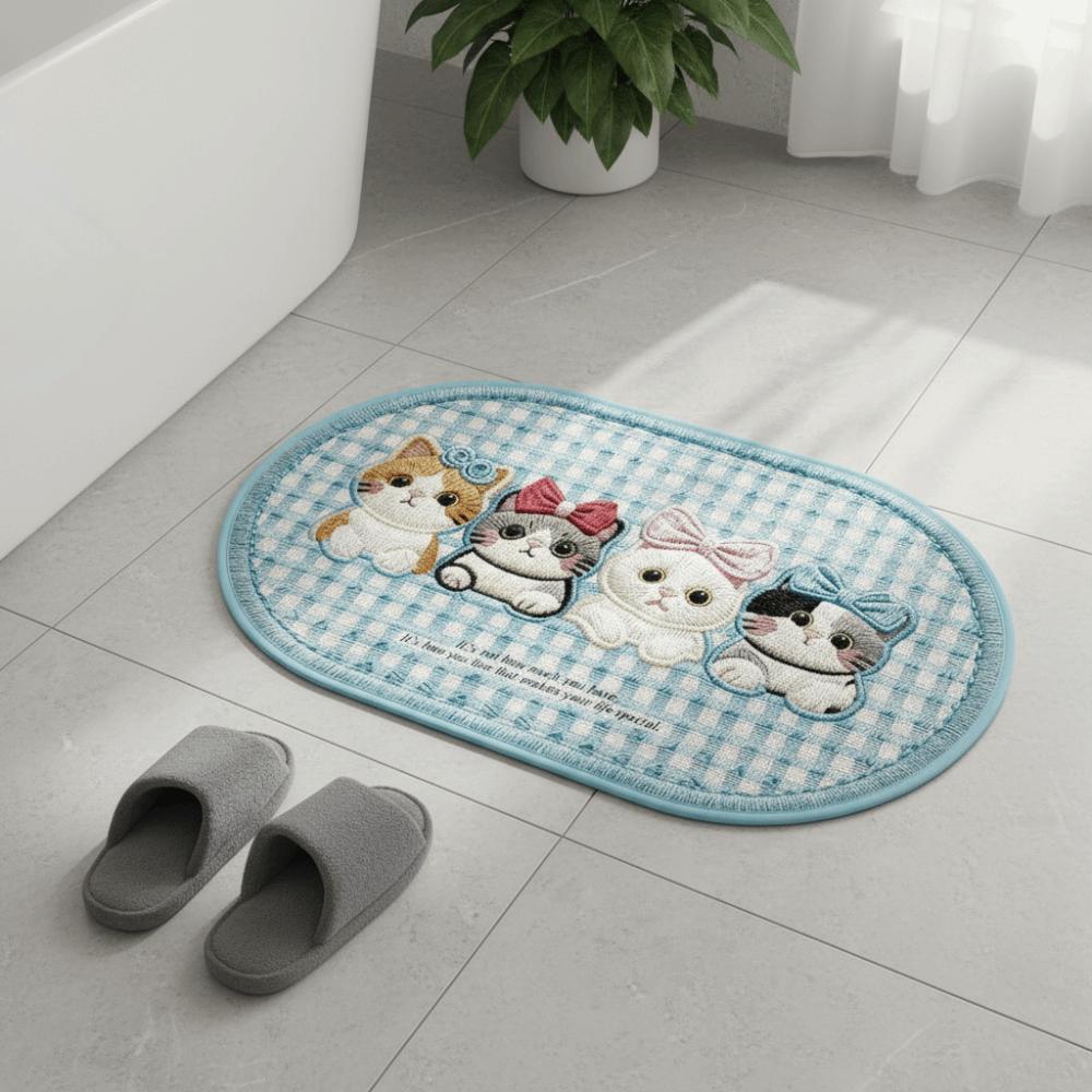Quick Dry Bathroom Mat Weaving Texture Floor Mat Creative Absorbent Mat  Laundry Room