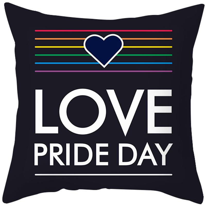 Rainbow Heart Pattern Nordic Sofa Cushion Cover Peach Skin Pillowcase Home Decor Pillowcase
