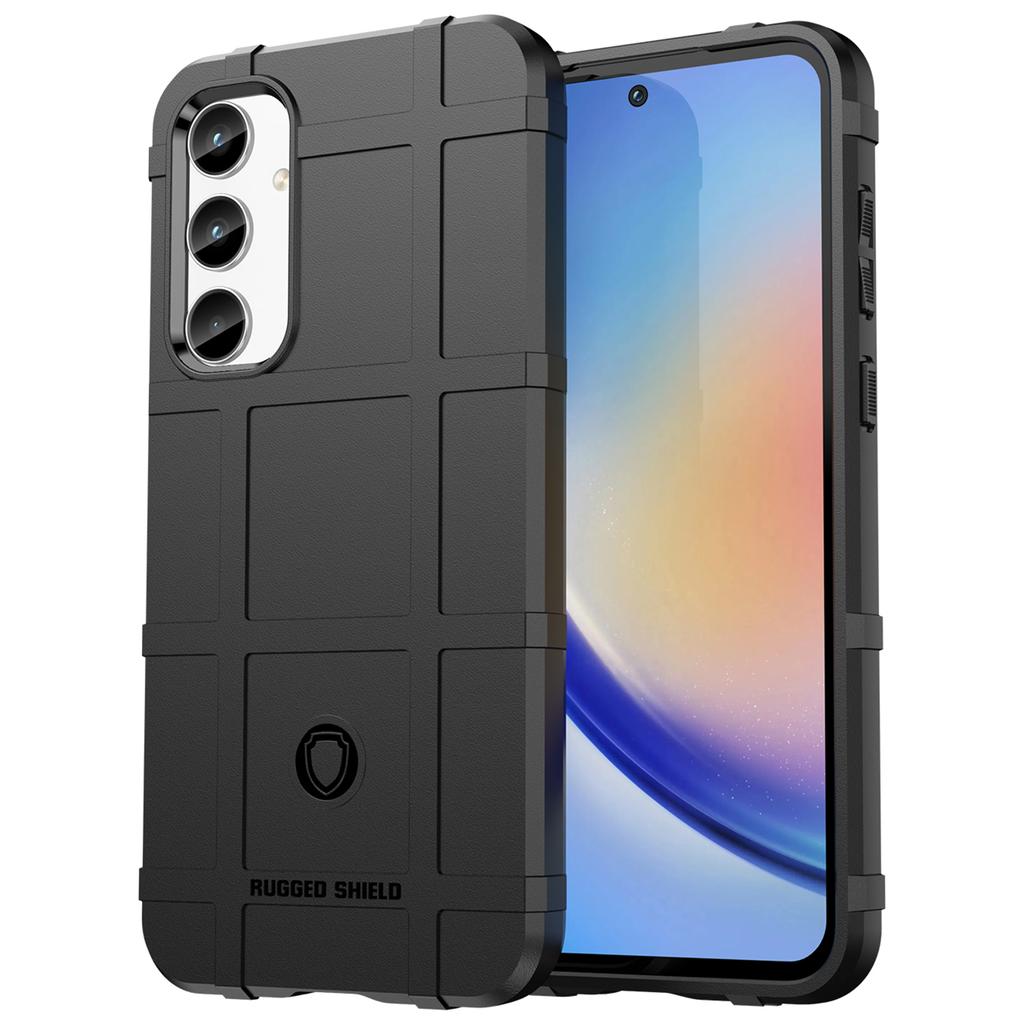 For Samsung Galaxy A35 5G TPU Phone Case Shockproof Cell Phone Cover with Square Grid Texture