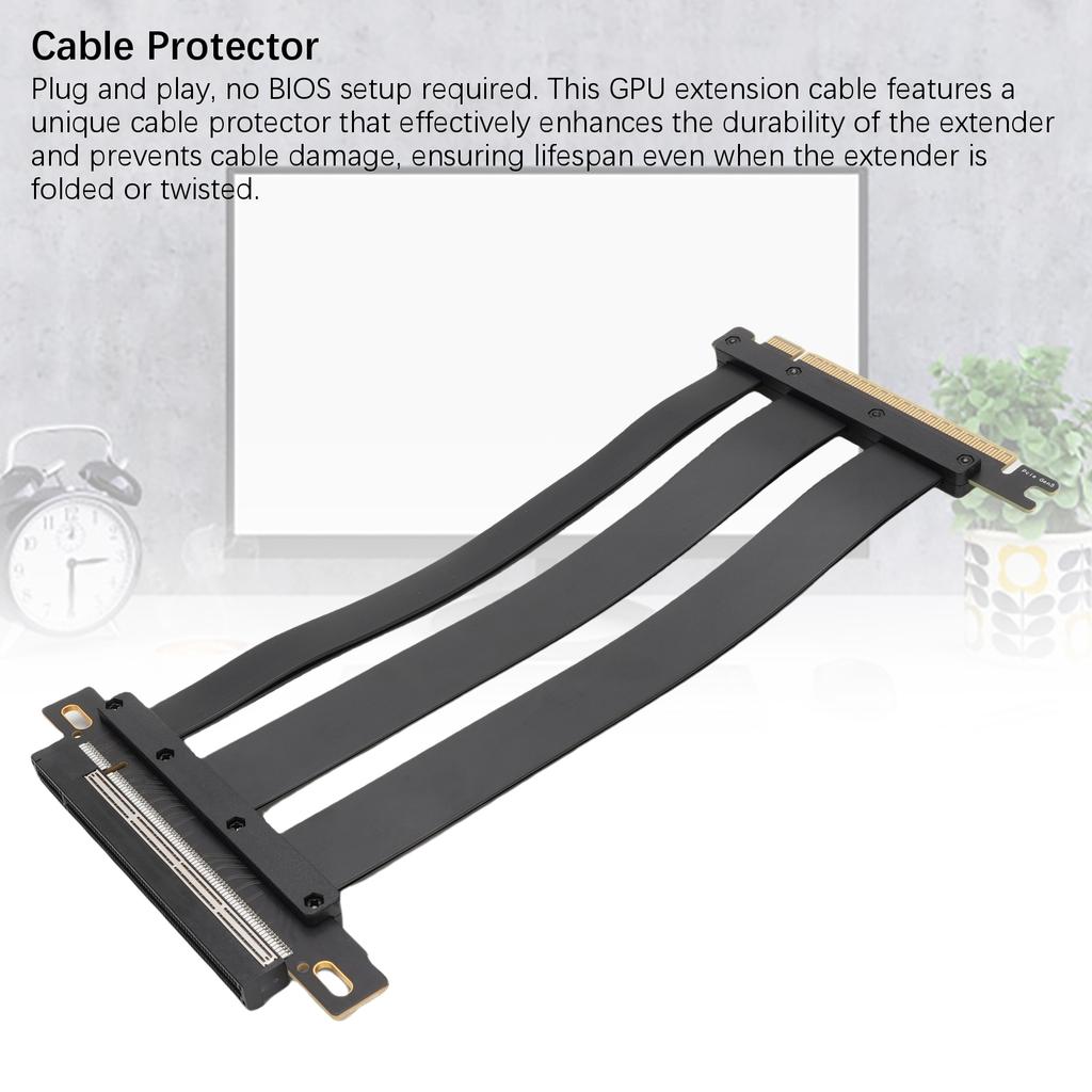 PCIe 5.0 X16 Extension Cable 128Gbps Gen 5 GPU Graphics Card Flexible Extender Card 20cm7.87in