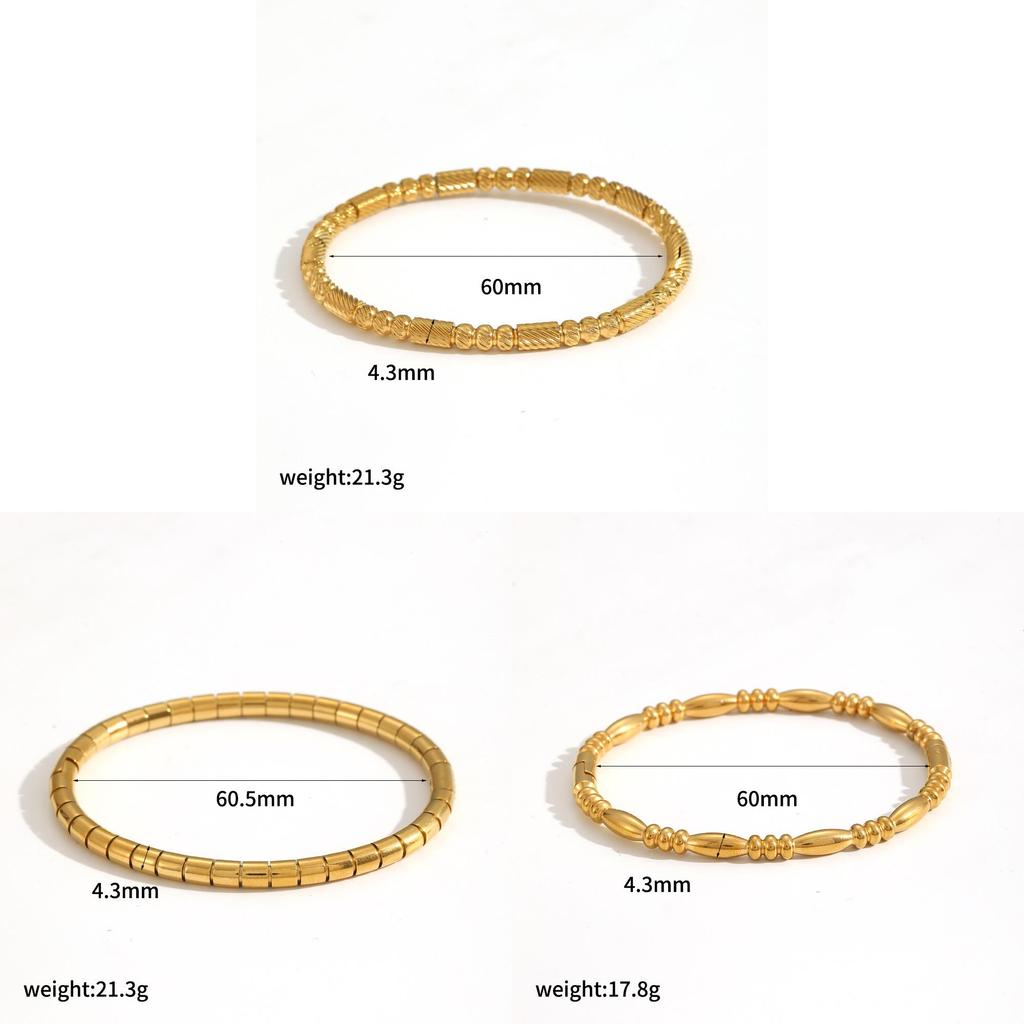 Retro Stainless Steel Bracelet For Ladies With Electroplated Finish For Casual Wear