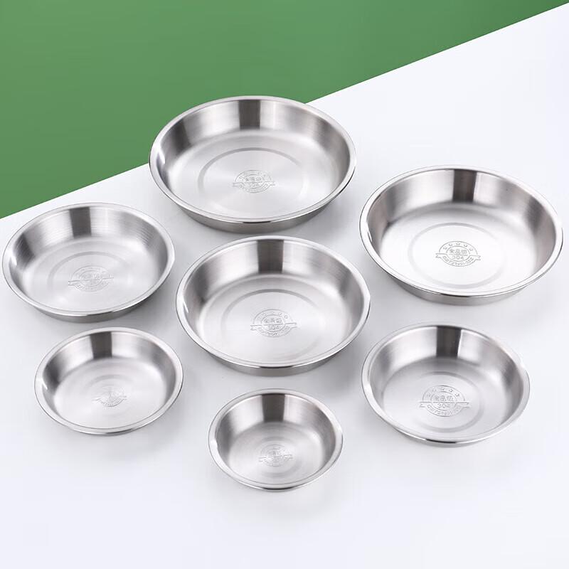 HueiHuang 304 Stainless Steel Round Deep Dinner Plates