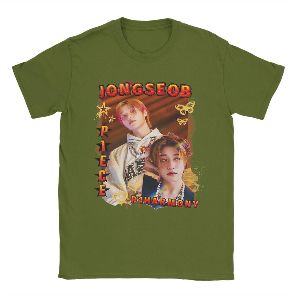 Unisex P1Harmony Jongseob Korean Group KPop T Shirts Cotton Tops Leisure Short Sleeve Crew Neck Tees Plus Size TShirts