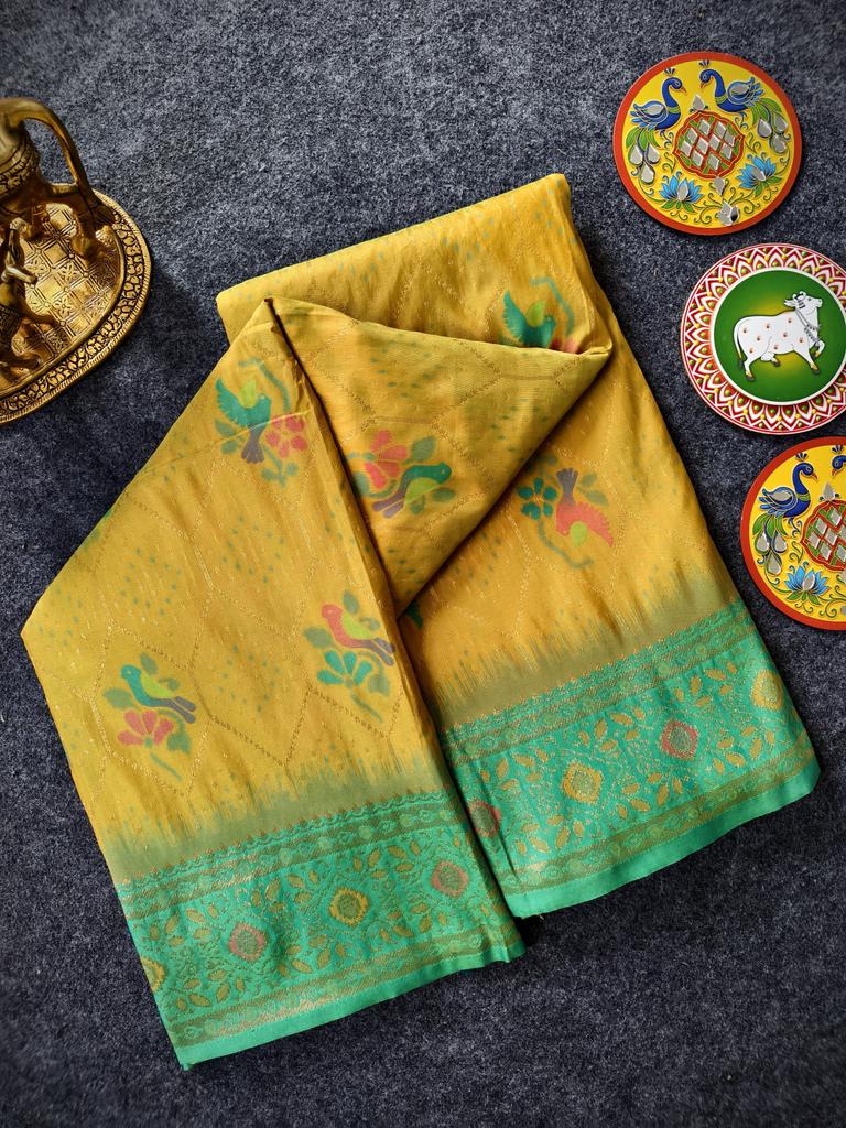 Indian Silk Saree for Women | Rich Woven Border & Contrast Pallu | Festive Ethnic Outfit