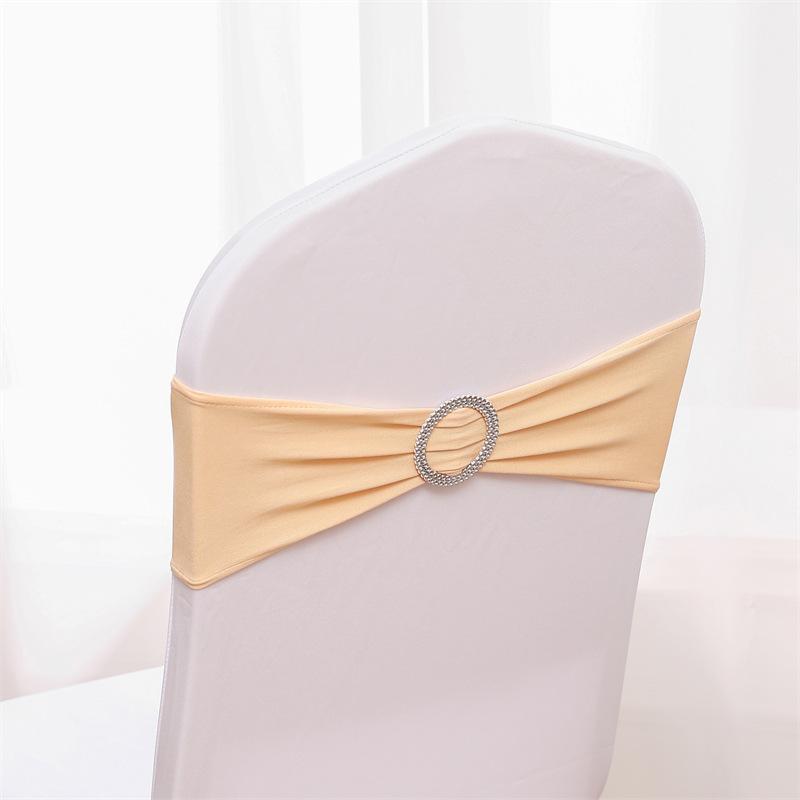 1Pcs Elegant Elastic Chair Back with Floral Bow Universal Chair Cover Buckle Sashes Chair Strap for Wedding Party Decor