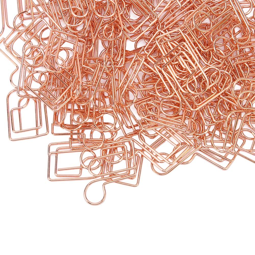 Music Note Shape Paper Clips Rose Gold Electroplating Metal Small Paper Clips Decorative Rustproof Cute Paper Clips