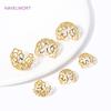 12/16MM 18K Gold Plated Brass Filigree Bead Cap Metal Large Beads Caps For Jewelry Making DIY Beading Accessories Wholesale