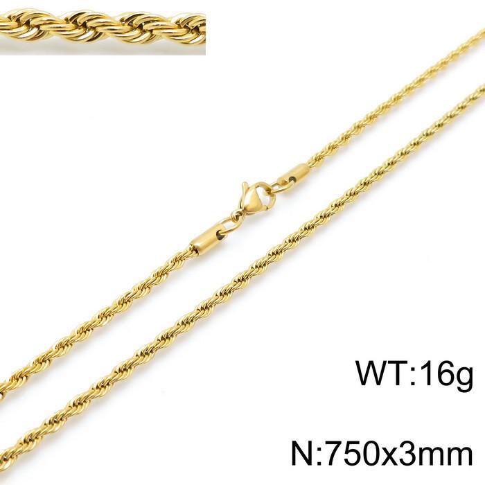 Jewelry Wind Twist Rope Chain Hiphop Hip Hop Electroplated Men'S And Women'S Titanium Steel Twist Chain