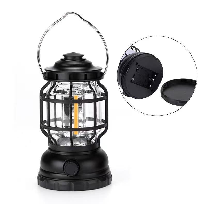 New Dual Light Source Retro Portable Horse Lantern Cross-border Led Solar Outdoor Camping Light USB Charging Emergency Light