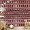 Wallpaper Ethnic Pattern Red and Burgundy 50x1000