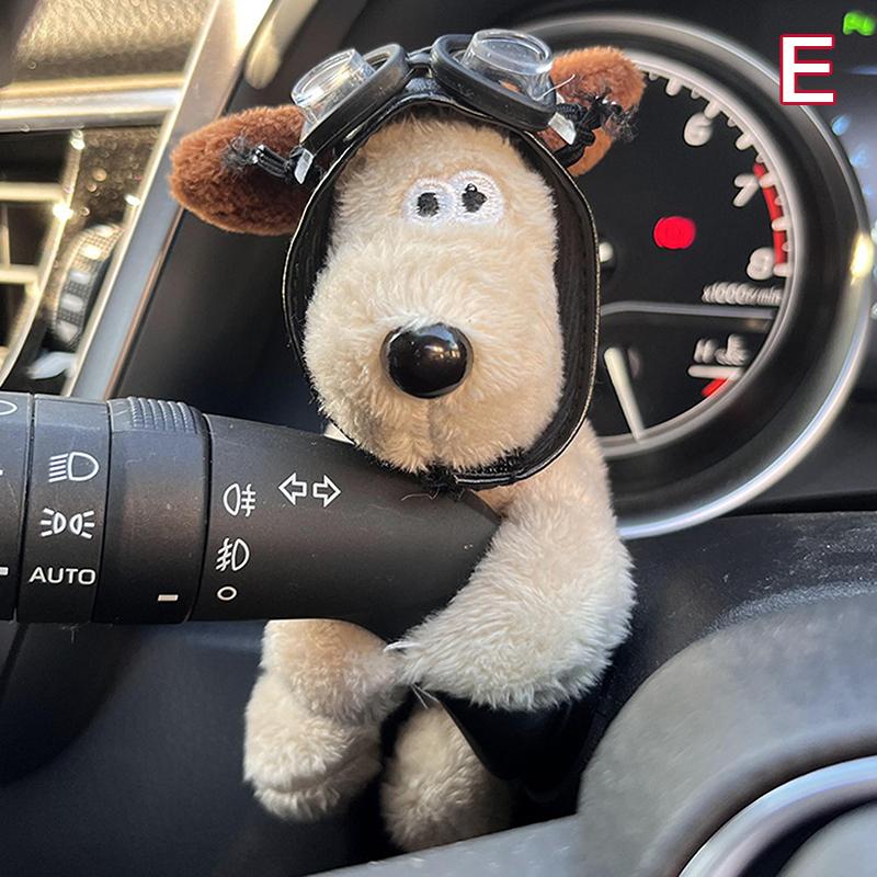 Decoração de embreagem de cachorrinho de pelúcia, limpador de para-brisa de carro, interruptor de seta, decoração, cachorro fofo, laço, boneca de limpador de para-brisa de carro, acessórios de interior