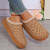 Fashion Autumn Winter Fashion Platform Slippers for Women 2025 Rhinestone Warm Plush Cotton Shoes Comfortable Non-slip Home Slippers