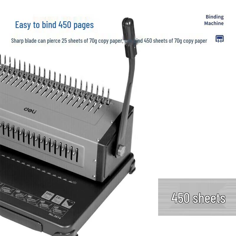 Deli 21-Hole Comb Binding Machine CN plug (adapter included)