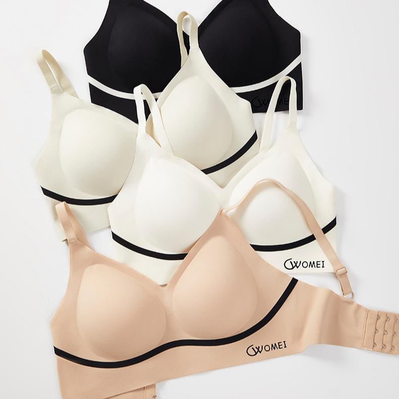 Summer Thin Bra Women's Soft Support Seamless Bra Gathering Anti Sagging and Double Breast Bra