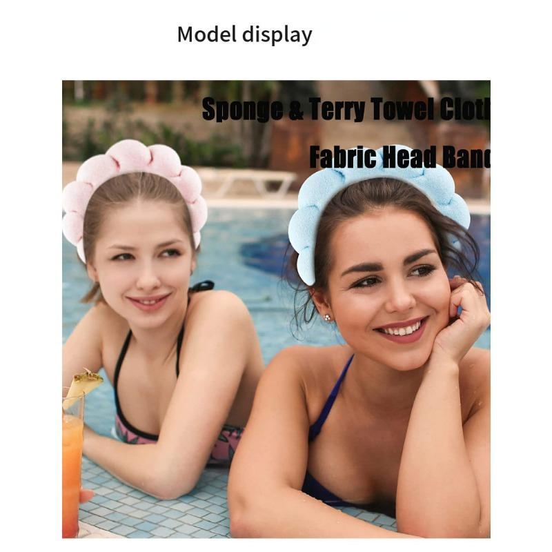Friterte deigsnurrer Svamp Hårbånd Jenters Avanserte Håndkleklut Ansiktsvask Høyt Pannebåndsett