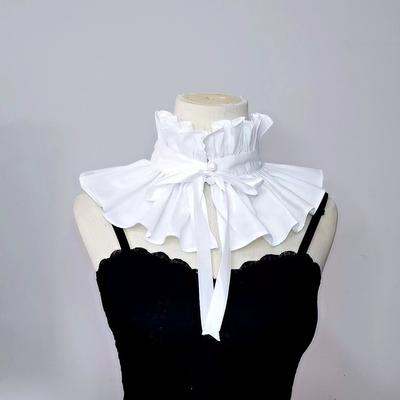 French Court Style, Ruffle Edge Decorative Lace-Up High Neck, Retro Ruff Scarf, Fake Collar, Fashionable Explosion