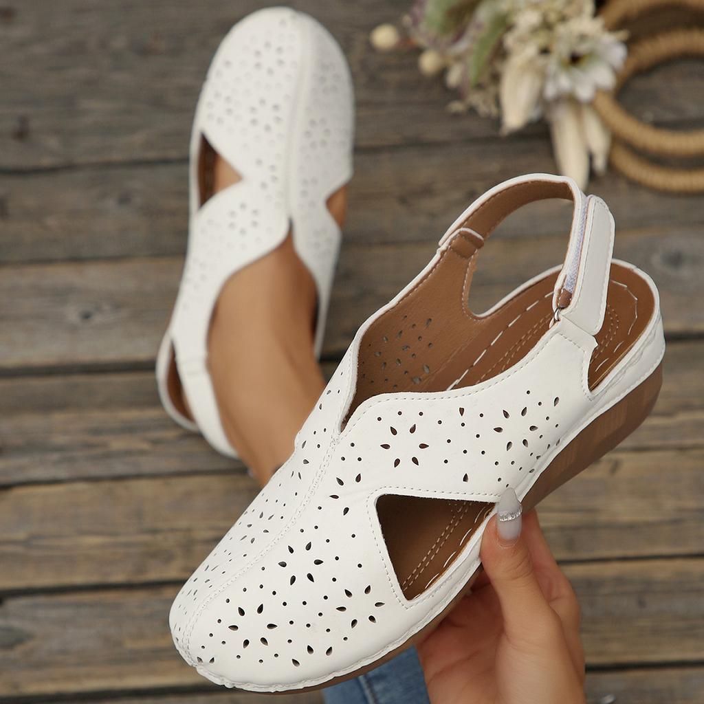 Plattform-Damenschuhe mit dicker Sohle und atmungsaktiven Klettverschluss-Flip-Flops