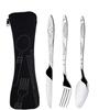 Picnic Set Tableware Washable with Zipper Travel Cutlery Kit Case Portable Pouch for Dinner Household Tool Travel Camping Spoon