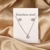 Cubic Zirconia Necklaces Zircon Sets For Women Tiny Stainless Steel Gold Plated Pendant Necklaces And Earrings Sets Wedding