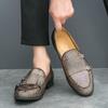 British Style Men's Leather Loafers - Large Size, Slip-On, Spring/Autumn Driving Shoes