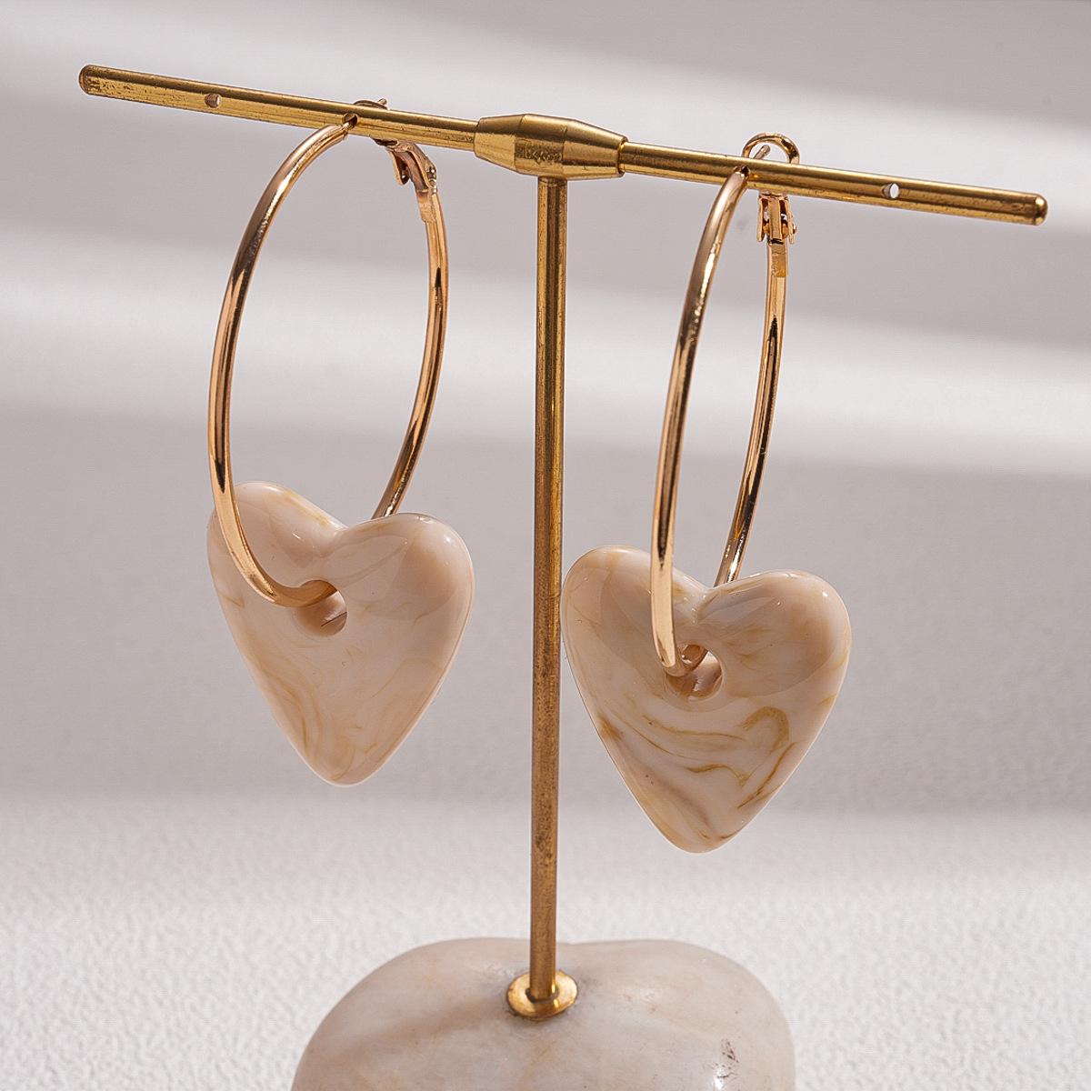 Acrylic love silver needle earrings fashion personalized earrings earrings