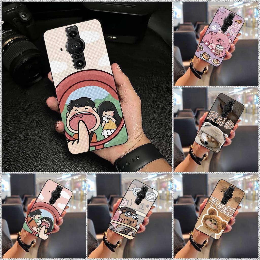 Phone Pouch Silicone Phone Case For Sony Xperia Pro-I Graffiti Full Wrap Anti-dust Protective Soft Case Cute Waterproof