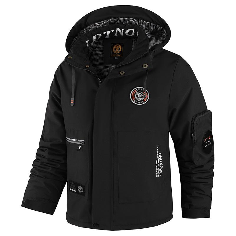 Men's Winter Coat With Multiple Pockets Windproof Thick Parka Jacket Warm Cargo Military Jackets Work Coat with Hooded Thermal Outerwear for Men
