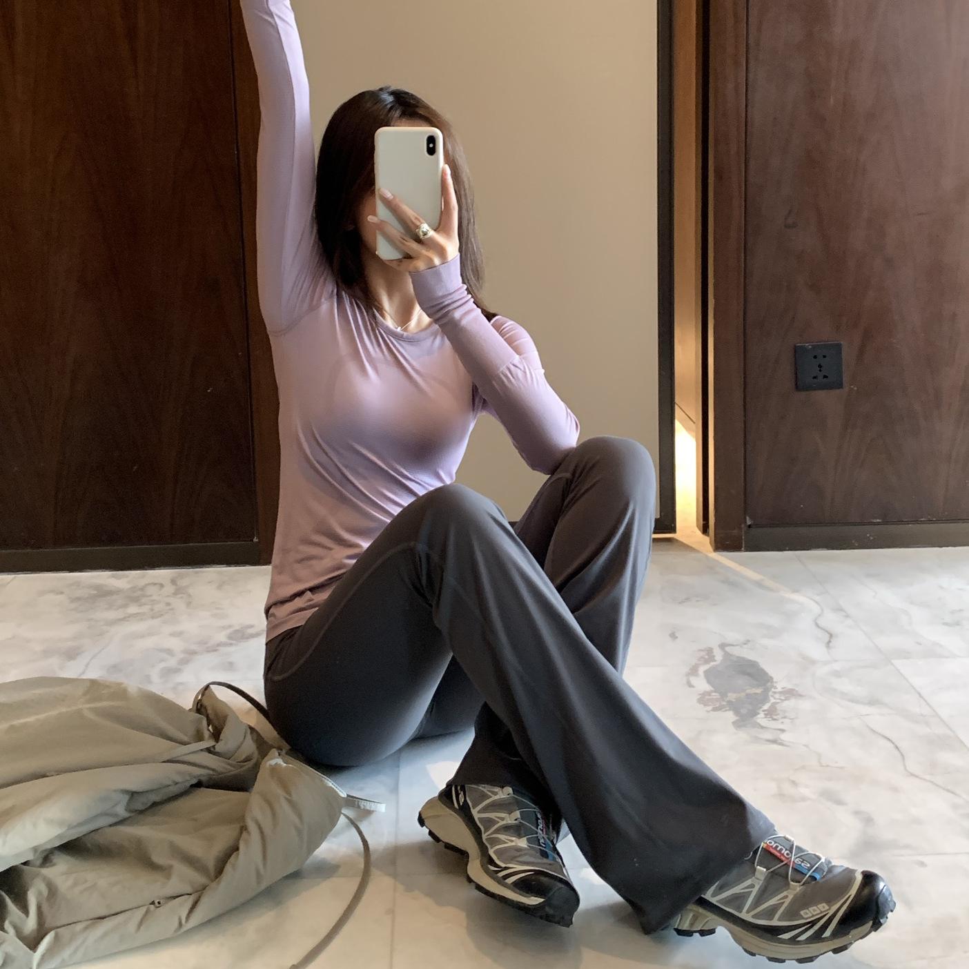 

Spring Women s High Waist Flared Yoga Pants - Slimming, Versatile, Casual, Elastic, Simple Style (ss03071) L/6