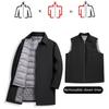 Herren Herbst und Winter warme weiße Entendaunen lange Daunenjacke herausnehmbare Innenweste Daunenmantel Papas Kleidung