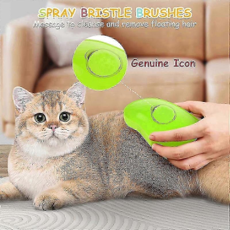3 In 1 Steamy Cat Brush, 2024 New Cat Steamy Brush, Multifunctional Steam Brush, 2Pcs Self Cleaning Steamy Cat Brush for Long and Short Hair