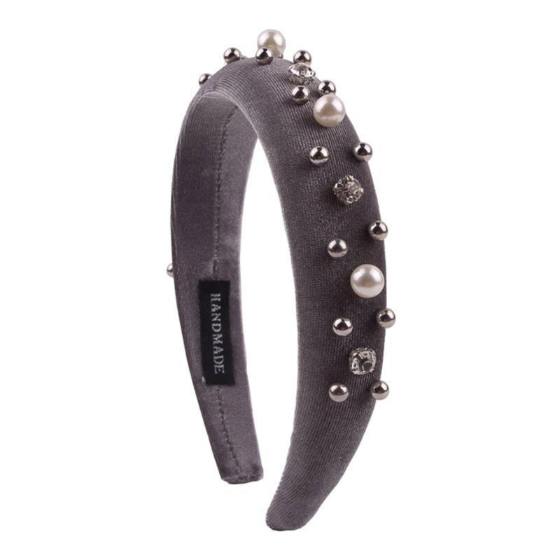 

Jeweled Hair Hoop Fashion Statement Karaoke Party Blingbling Rhinestones for Christmas Stage Photo Props світло-сірого кольору