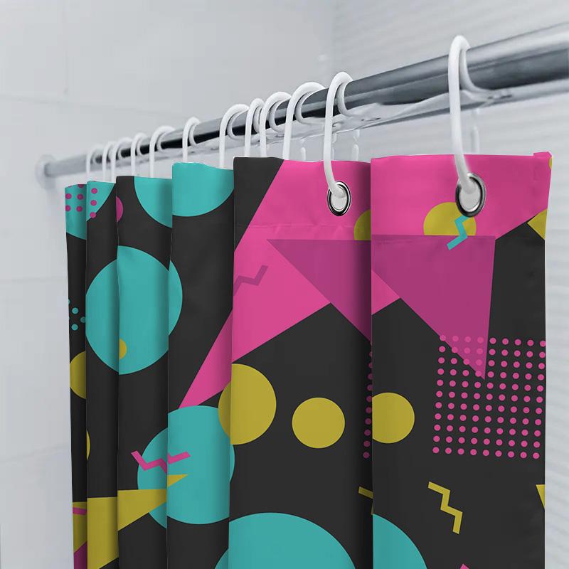 Florida Camping Van Shower Curtain with Colorful Balloons Beach Decor for Bathroom