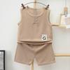 Boys' Waffle Vest and Shorts Set - Lightweight Summer Trend