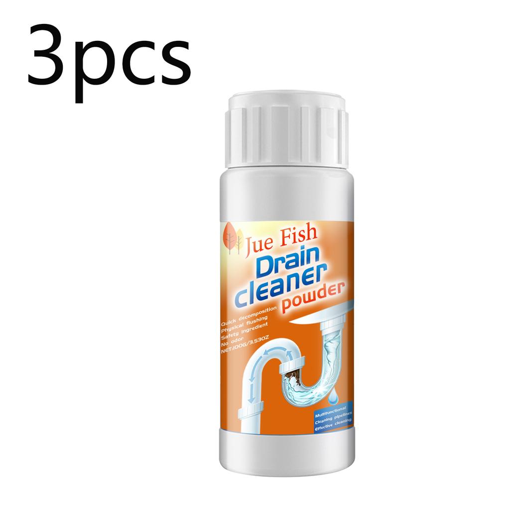 Jue-Fish Rörrensare Rörpulver Handfat Avlopp Flaskrengöring Toalett Kök Luktborttagning Täppningsrengöringsverktyg