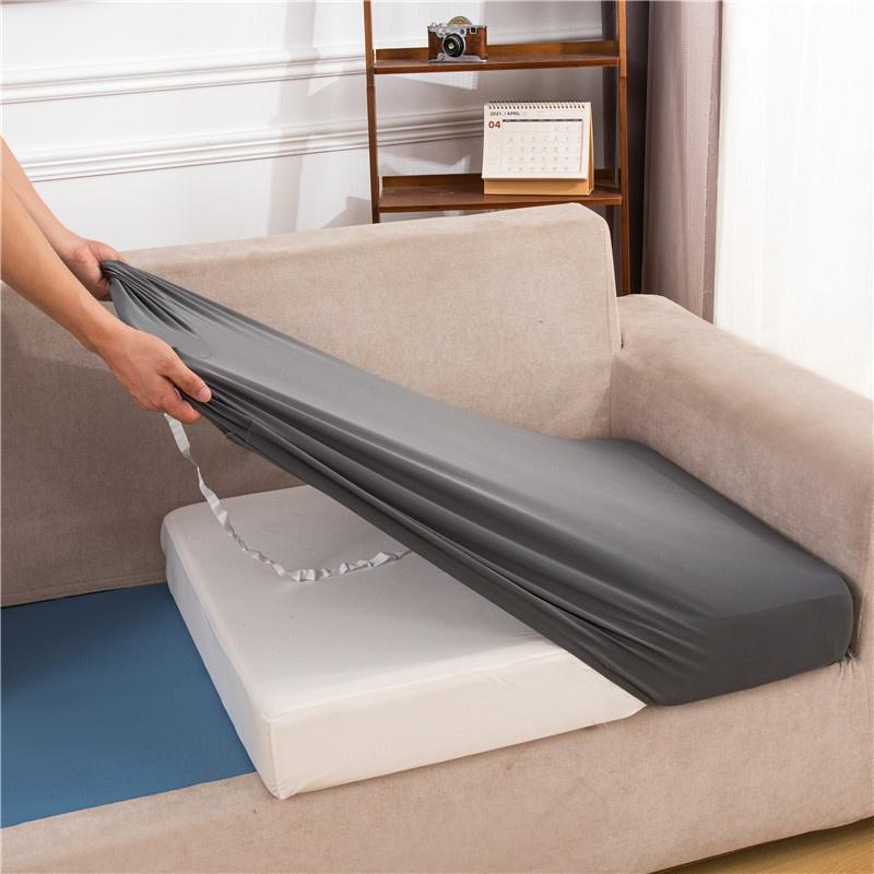 Elastic Sofa Cushion Cover Solid Color Universal Sofa Cover Full Coverage Sofa Slipcover Seasonal Use