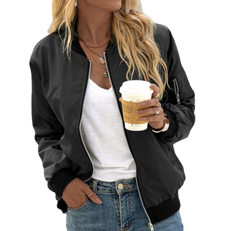 Female Bomber Jacket for Women Autumn Sport Jacket Women's Coat Stand Collar Zipper Slim Thin Jacket Jaquetas Outwear Plus Size