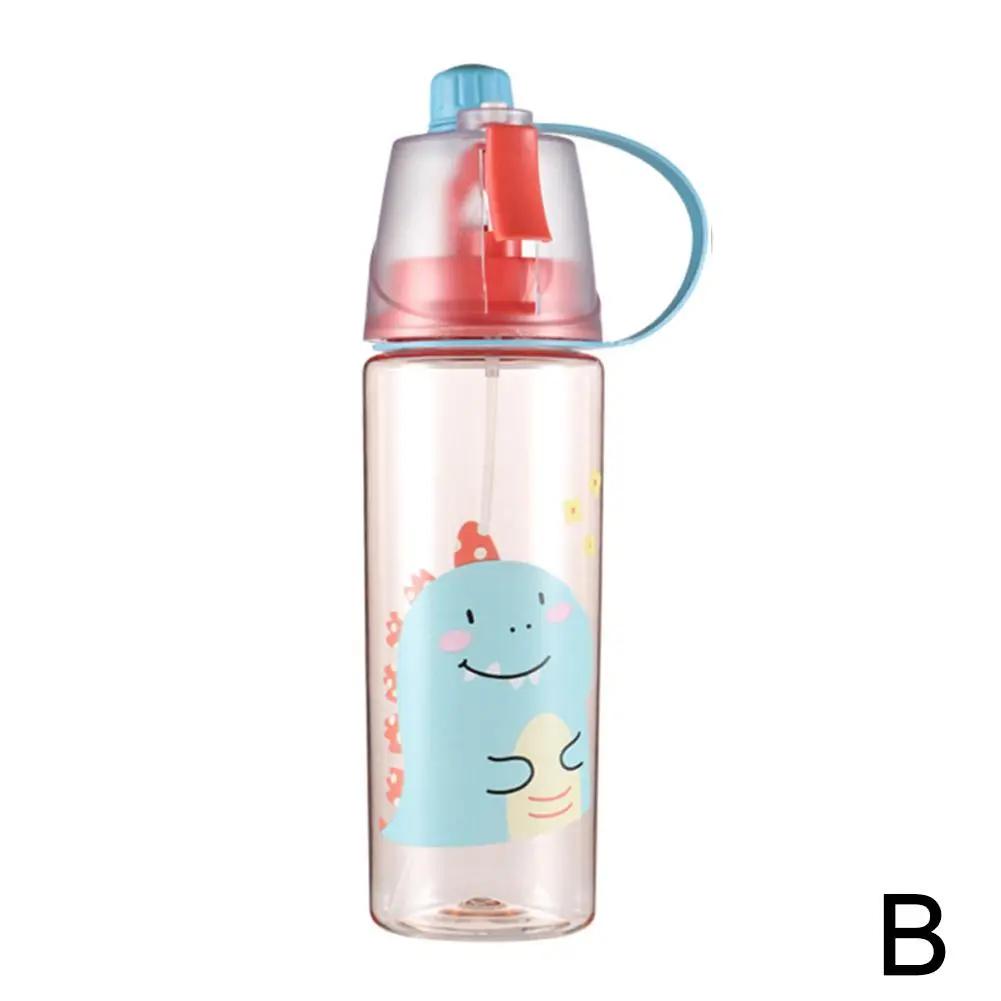 Drinking Cup Large Capacity Portable Cartoon Cool Down Moist Outdoor 600ML Cup Keep Mist Water Water Spray Bottle Supply C0C8
