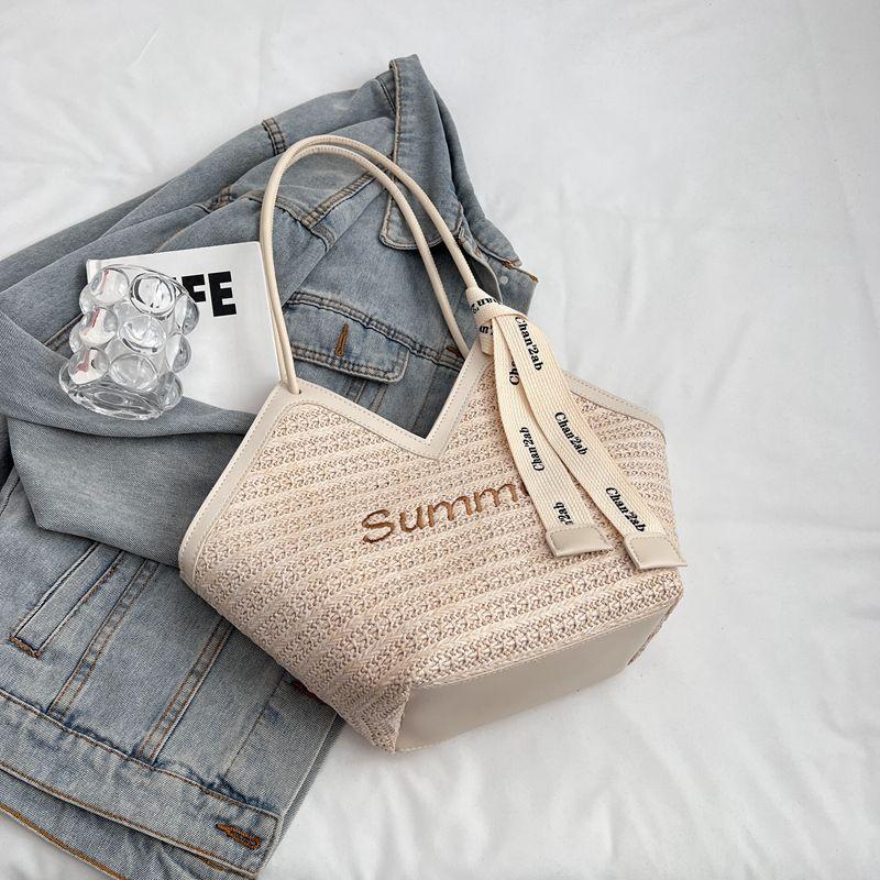 

Internet celebrity large capacity bag new straw bag women s bag niche design shoulder bag versatile woven tote bag