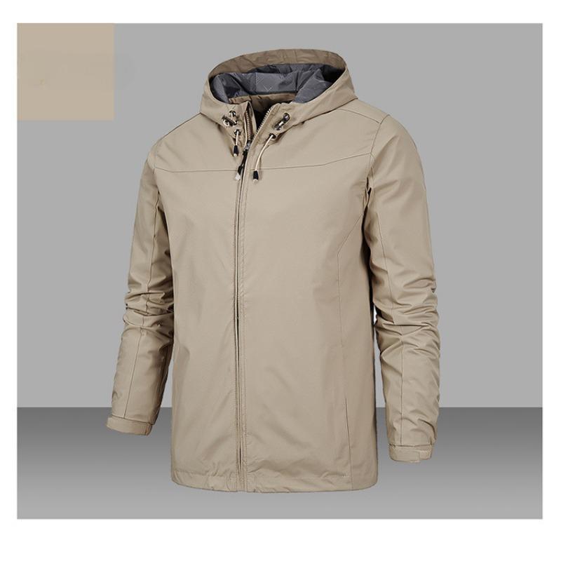 Herren Herbst Einfarbig Trenchcoat Jacke Wanderanzug Einlagiger Trenchcoat